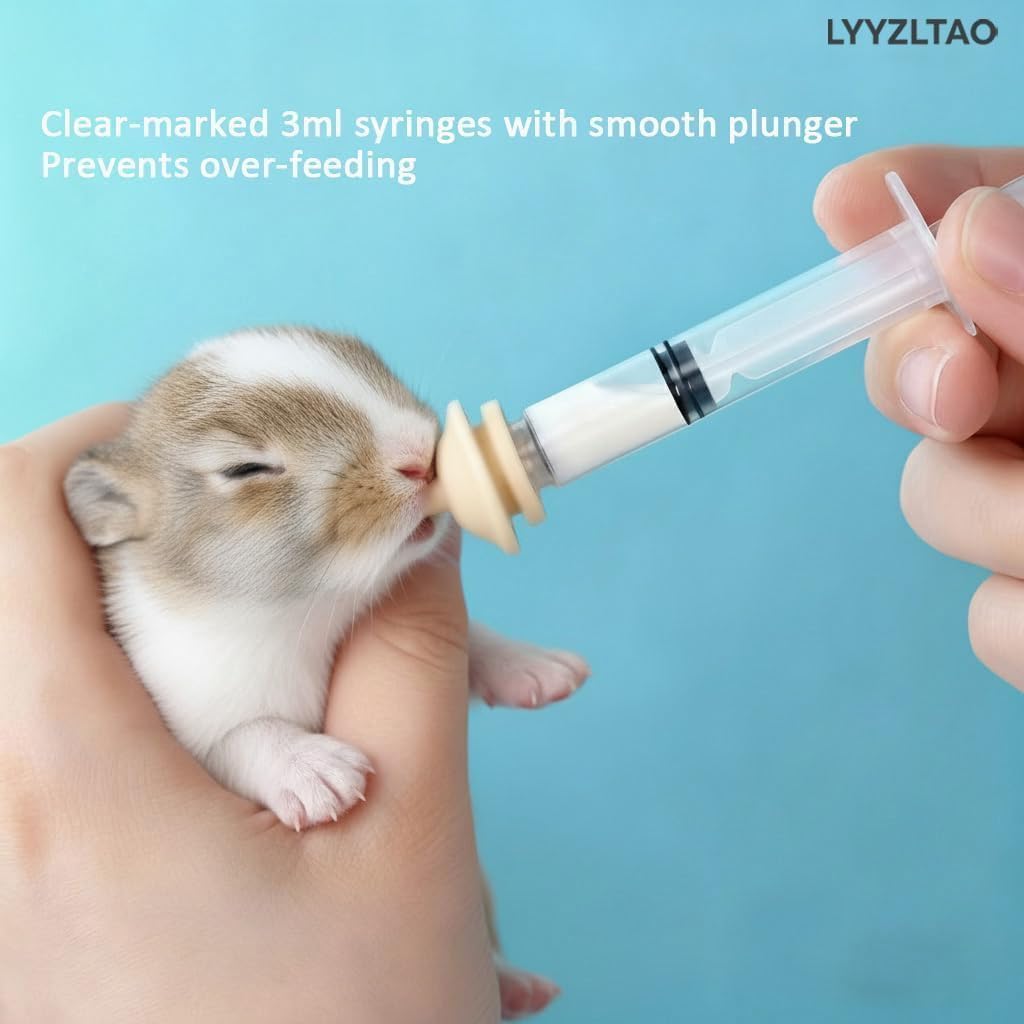 Anti-choke hand feeding supplies for orphaned small animals and wildlife rehabilitation.