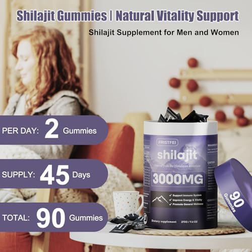 Fristfei Pure Himalayan supplement showcasing premium chewable shilajit gummies texture