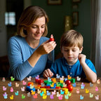 JYXT tiny animal figures in ten assorted colors spread out on a white surface.