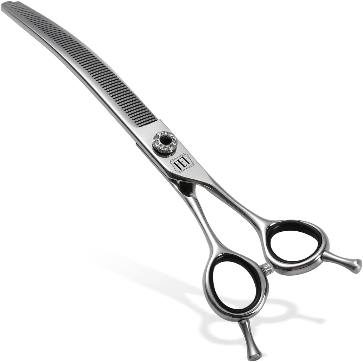 DRGSKL professional dog grooming curved thinning shears front view