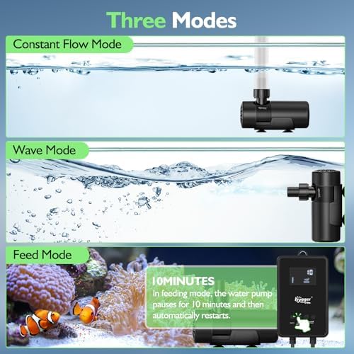 Hygger smart controller displaying the ten level adjustable speed settings and feeding mode configuration.