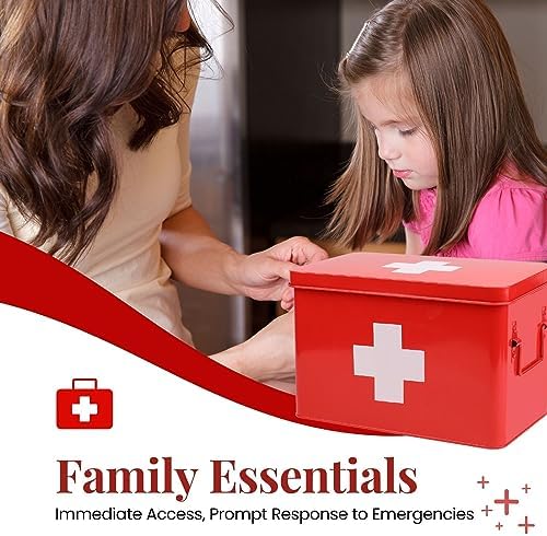 Flexzion medic storage bin with removable tray and internal dividers open view.