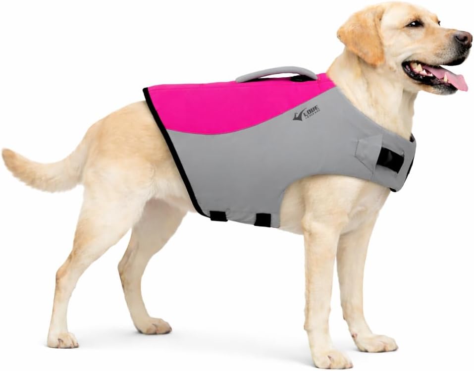 Dog Life Jacket, Sport Style Dog Float Coat with Excellent Buoyancy, Stylish Dog Swimming Safety Vest with Rescue Handle for Small Medium Large Dogs Orange-Red XL - Image 14