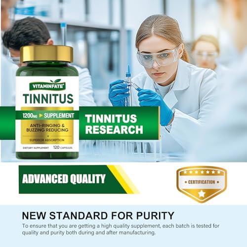 Vitaminfate 1200mg tinnitus relief supplement for ear buzzing reduction