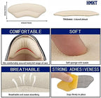 Self-adhesive heel liner cushions for high heels and formal shoes.