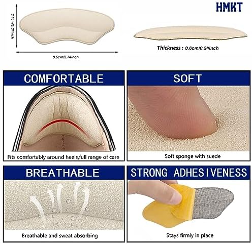 Self-adhesive heel liner cushions for high heels and formal shoes.