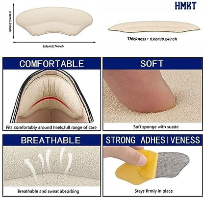 Self-adhesive heel liner cushions for high heels and formal shoes.