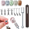 Wokoto cat eye nail magnet set with heart and rabbit stencils front view
