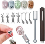 Wokoto cat eye nail magnet set with heart and rabbit stencils front view