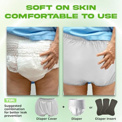 Menpol gray waterproof incontinence pants flat lay