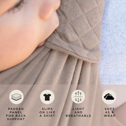 Infant snug in Moby Duet three position carrier