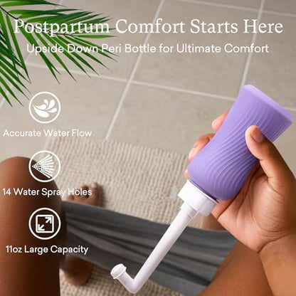 PurComfy upside down peri bottle and perineal healing foam for postnatal hygiene