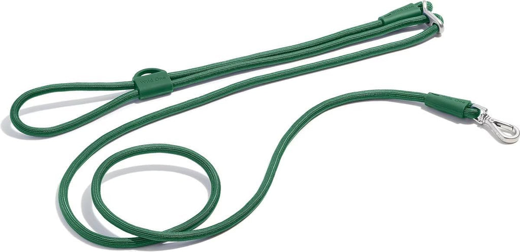 Wild One Hands-Free Adjustable Rope Dog Leash Spruce front view premium pet lead