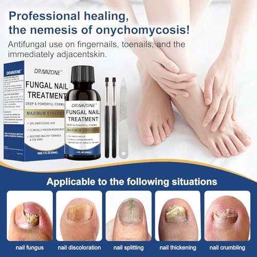 Drawzone extra strength 25 percent undecylenic acid bottles for yellow nails.
