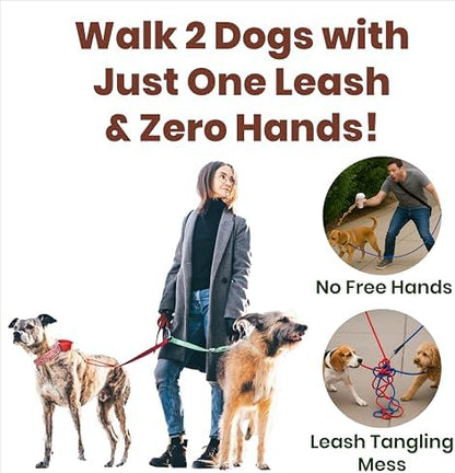 Blivorra dual dog leash bungee expansion view