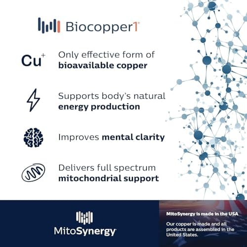 MitoSynergy MitoActivator LDS 120 capsule bottle showing mitochondrial health benefits and clear directions.