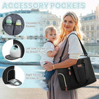 Pritent black diaper bag interior organization
