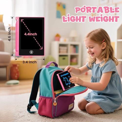 Back side view of Glochin kids doodle board with battery slot