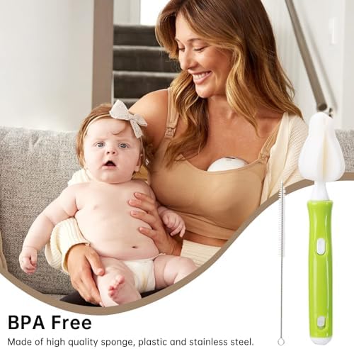 Bexdug ergonomic handle design for breast pump cleaning brush