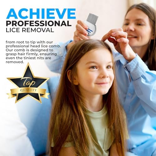 Imported metal hair comb for effective nit and flea removal from hair.