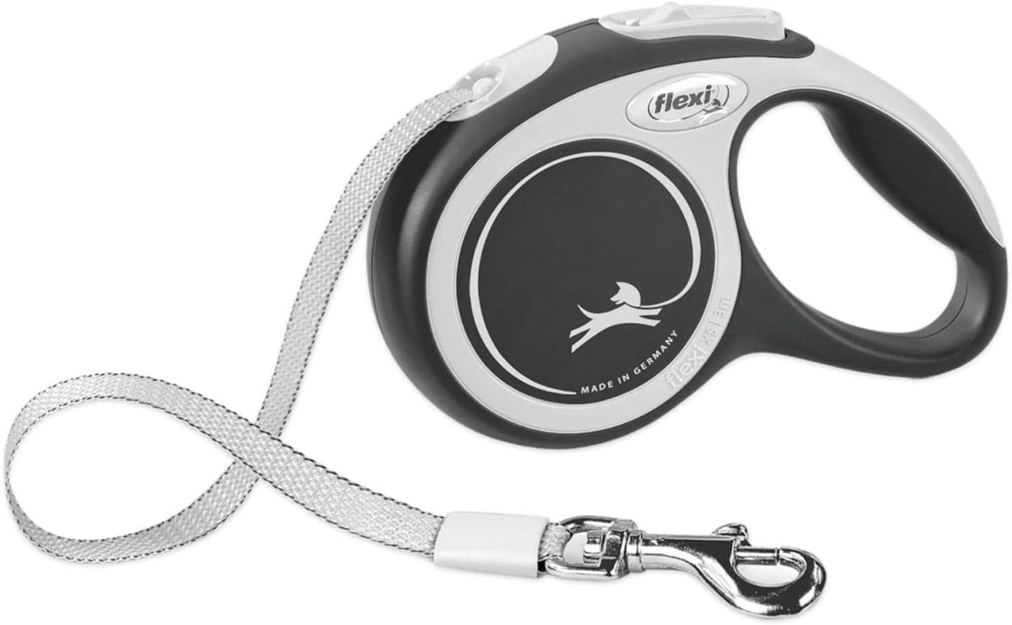Flexi New Comfort Tape Retractable Dog Leash in grey front view
