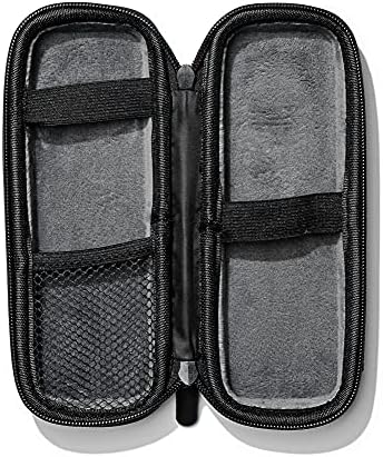 Side profile of the compact and impact-resistant Brio grooming accessory storage solution for travel.