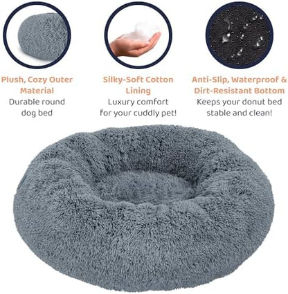 Donut Dog Bed - Premium Comfort for Anxiety Relief - Fluffy & Calming Design with Ultra-Plush Support | Cozy Round Dog Bed with Super Soft Circle Style (Dark Grey, Medium) - Image 5