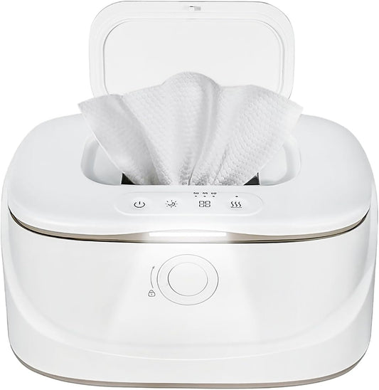 Baby Wipe Warmer with Night Light,Innovative Spring Design,Baby Wet Wipes Dispenser for Large Wipes,Wipes Warmer for Newborn Baby,Temperature Display,3 Modes of Temperature Heating Control - Image 1