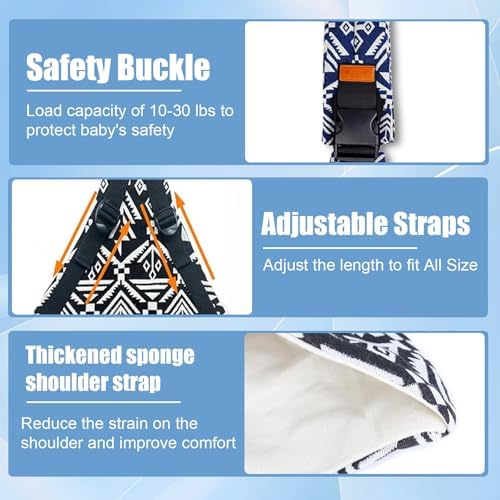 Infant sitting safely inside the Marrlly lightweight baby wrap carrier in a diagonal position.