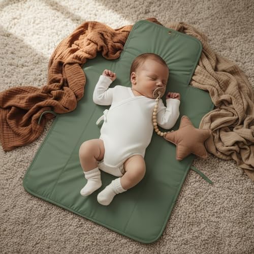 Zicoto foldable changing mat for travel showing quilted texture