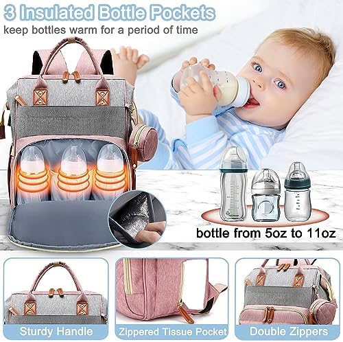 SHITIESHOU unisex diaper backpack displayed with included changing pad