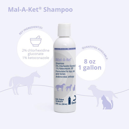 Mal-A-Ket antifungal and antibacterial pet shampoo bottle
