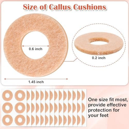Adhesive callus protector patches for toes and ball of foot friction prevention