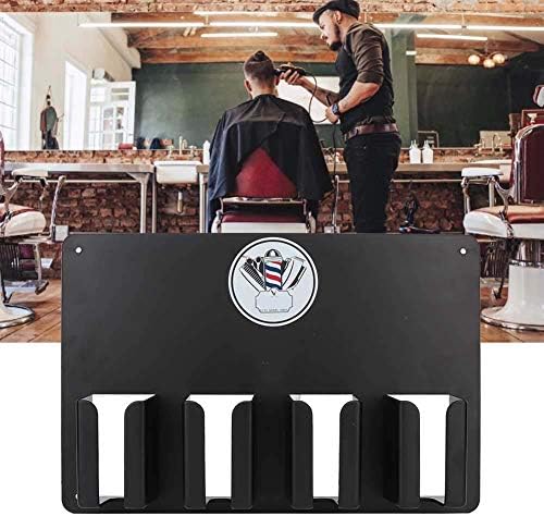 Pre-drilled mounting holes on the TMISHION hair cutter stand for easy wall installation.