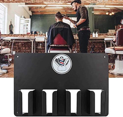 Pre-drilled mounting holes on the TMISHION hair cutter stand for easy wall installation.
