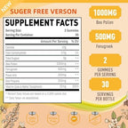 Joywiit bee pollen 1000mg gummies nutrition label
