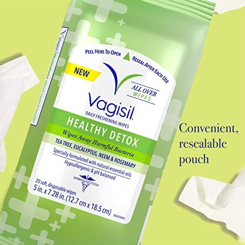 Close up of Vagisil re-sealable opening for maintaining wipe freshness