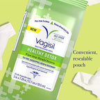 Close up of Vagisil re-sealable opening for maintaining wipe freshness