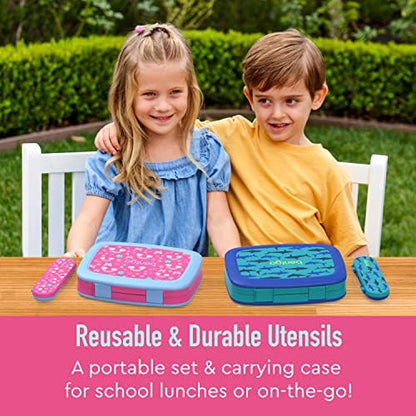 Bentgo kids reusable fork and spoon outside the case
