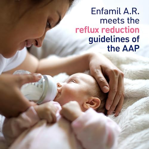 Authentic imported Enfamil AR infant formula can displayed on a neutral background