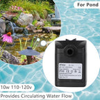 Alizzy submersible water pump operating quietly in a decorative tabletop fountain setup.