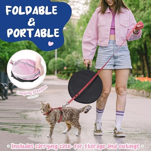 Foldable Cat Tunnel Playpen - Detachable Indoor/Outdoor Pet Enclosure with Storage Bag | Portable Cat Tent & Play Tunnel - Image 5