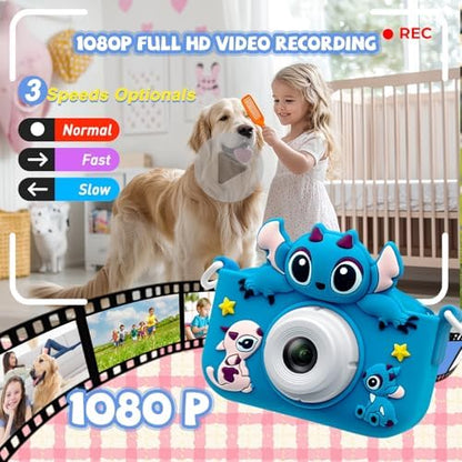 RAYBITU portable kids camera demonstrating the integrated creative digital frames and color filters.