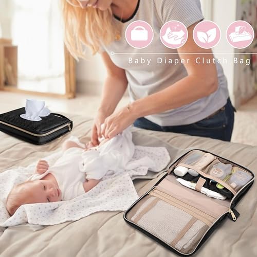 Rexmica baby diaper organizer back exterior pocket detail