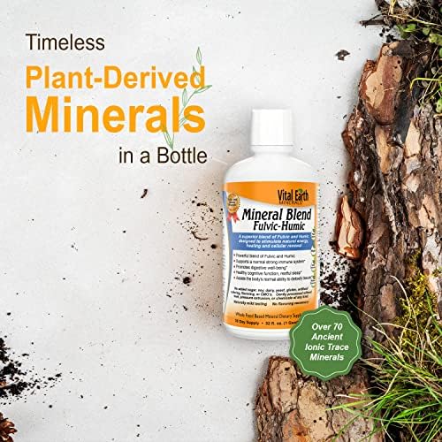 Vital Earth Minerals plant based trace minerals dietary supplement pour mechanism close up view