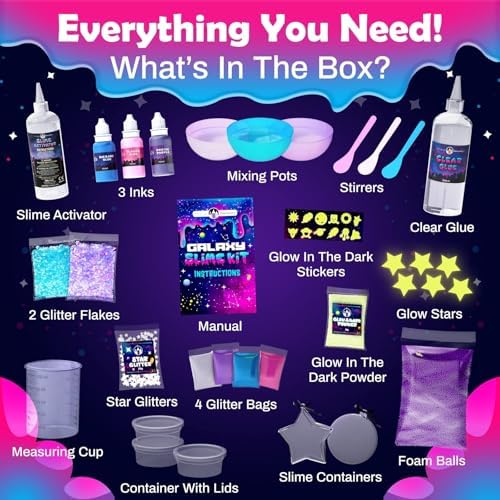 Original Stationery Galaxy Slime Kit glow in the dark cosmic slime created by children.
