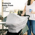 KeaBabies nursing cover folded inside its matching storage pouch