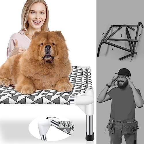 Kuntrust Elevated Outdoor Dog Bed, Medium Size, Cotton Material, Non-Slip Feet, Fits up to 70lbs - Image 5