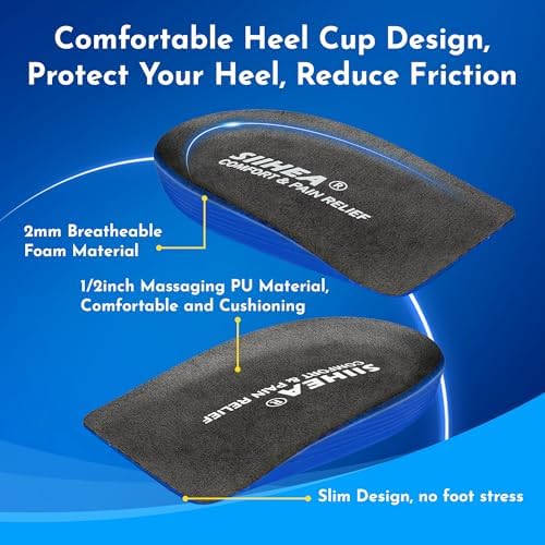 Silicone heel lift inserts for height increase and spur relief.