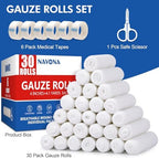 A complete first aid kit setup utilizing USA imported medical dressing wraps